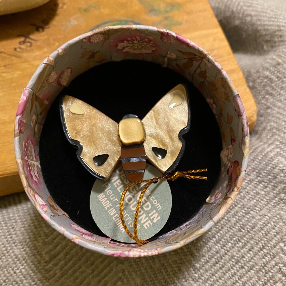 Erstwilder x Fleur Harris Forest Moth Resin Mini Brooch NWT (A)